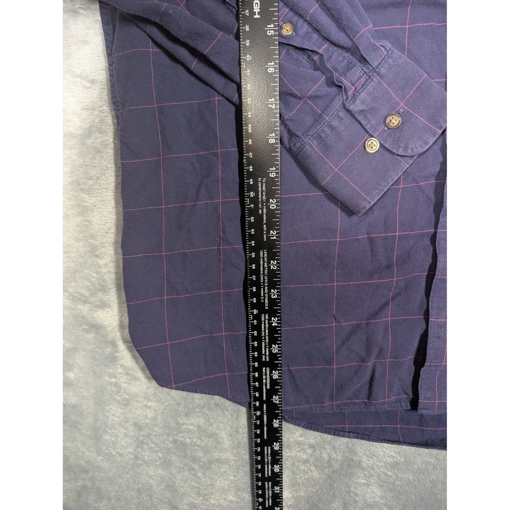 Charles Tyrwhitt Weekend Shirt Mens Large Purple Plaid Flannel Button Down Slim - Picture 2 of 7